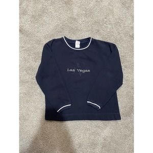 Vintage Las Vegas Casino Blue/White Embroidered Pullover Sweatshirt Hanes Sz M